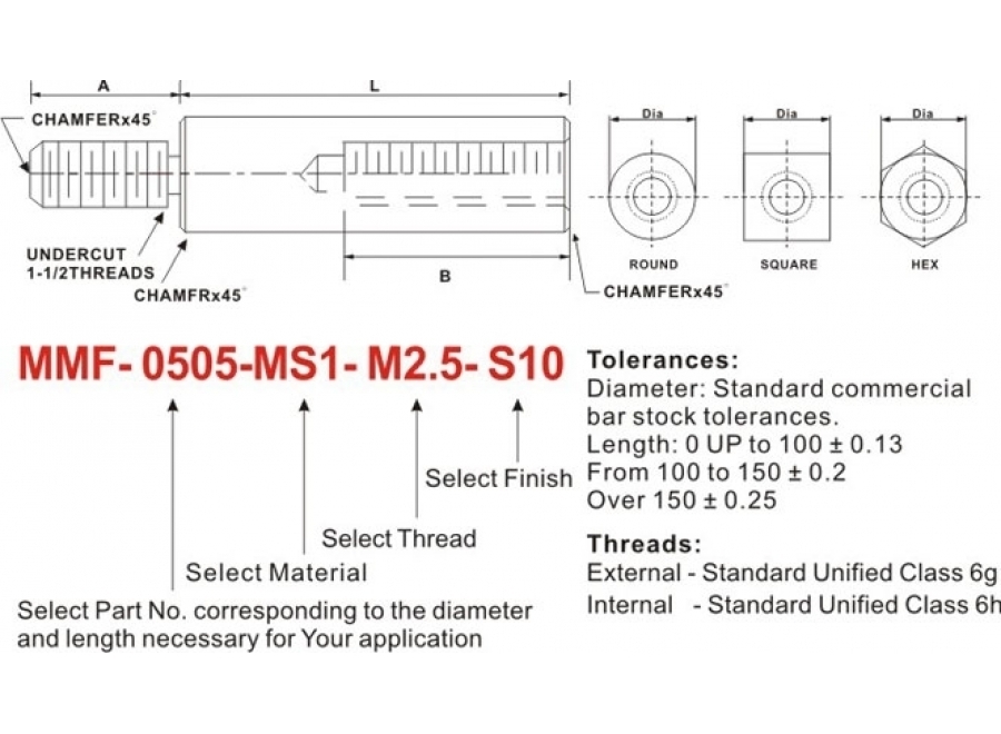 13mm Diameter Male-Female Standoffs