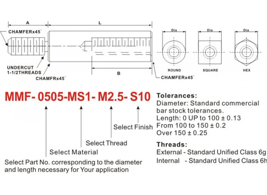 6mm Diameter Male-Female Standoffs